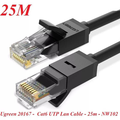 Ugreen UG20167NW102TK 25M màu Đen Cáp mang Lan CAT6 UTP - HÀNG CHÍNH HÃNG
