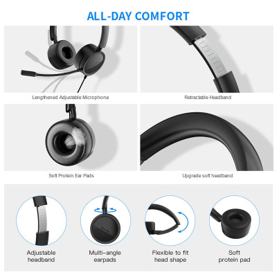 Tai nghe điện thoại Bee H360  có dây 3.5mm / USB  có micrô trên tai