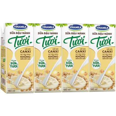 Thùng Sữa đậu nành Tươi Vinamilk 180ml - 48 hộp/Thùng