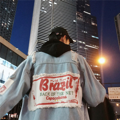 Áo khoác Jeans Nam Unisex phối chữ Brazil cực chất