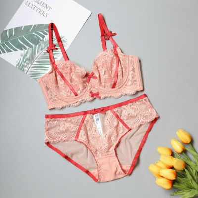 Bộ Đồ Lót Nữ Có Gọng Không Mút Nơ Ren Hoa Tiểu Thư - VB219