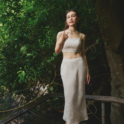 Áo Croptop Linen Lanh TOP208 thời trang thiết kế Hity