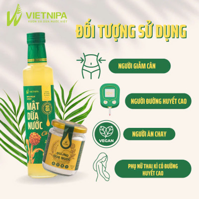 Mật Dừa Nước Vietnipa 1.35KG Tốt Cho Sức Khỏe, Chỉ Số Đường Huyết Thấp