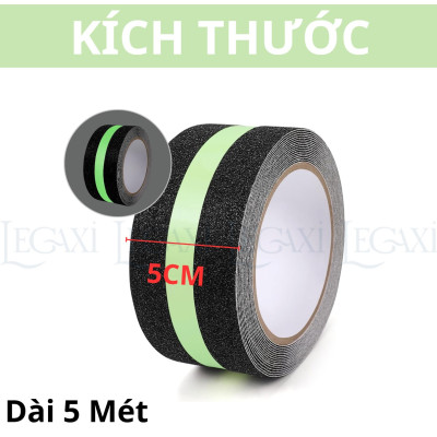 Băng Keo Nhám Dạ Quang Chống Trượt Cầu Thang Bật Thèm Bật Tam Cấp 5cmx5Mét TránhTé Ngã Cho Người Lớn