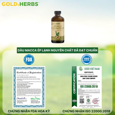 Dầu macca ép lạnh nguyên chất GoldzHerbs - Chai 120ml/ 250ml