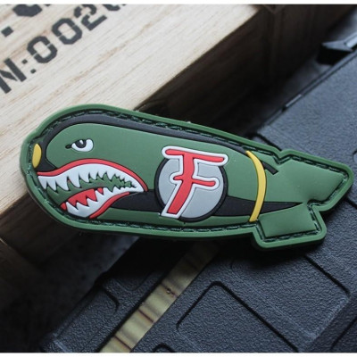 Patch_miếng dán velcro PVC cá mập BOM_chiến thuật