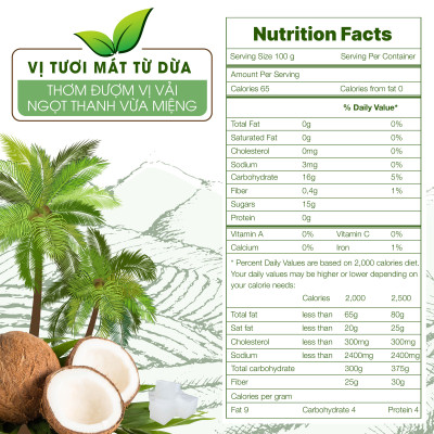 Thạch dừa hương vải Goce - Túi 1kg