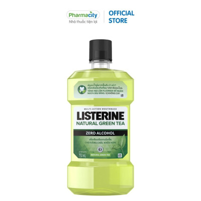 Nước súc miệng Listerine ngừa sâu răng hương trà xanh Mouthwash Natural Green Tea (750ml)
