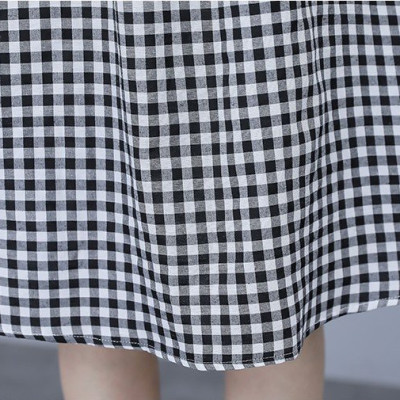 Đầm đũi nữ ngắn tay, họa tiết kẻ caro trẻ trung, 2 túi bên thời trang, đầm có dây rút eo tôn dáng NH174