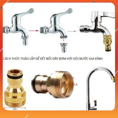 Vòi Xịt️Evoucher Bộ dây vòi xịt nước rửa xe, tưới cây , tăng áp 3 lần, loại 15m 206236 đầu đồng.đai+  đai