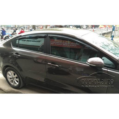 Bộ vè che mưa đen dành cho xe Kia RIO sedan chất liệu DÀY và BỀN