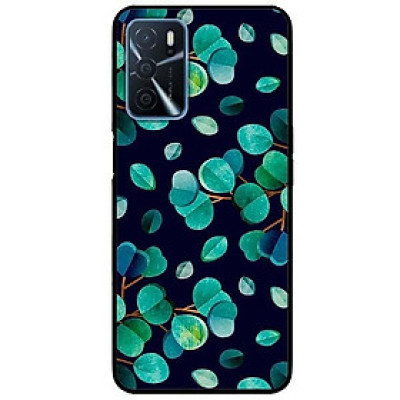 Ốp lưng dành cho Oppo A16 mẫu Hoạ Tiết Lá Cây Nền Đen
