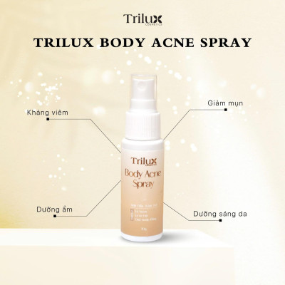 Xịt Mụn Lưng, Xịt Mụn Body Trilux, Giúp Mờ Thâm Sáng Da Lọ 30ml
