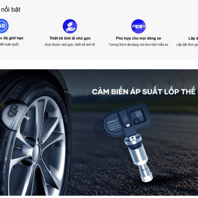 Bộ cảm biến áp suất lốp cao cấp VIETMAP TW50 - Hàng chính hãng