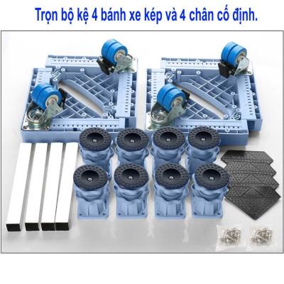 Kê chân tủ lạnh máy giặt có 8 trụ 4 bánh đôi