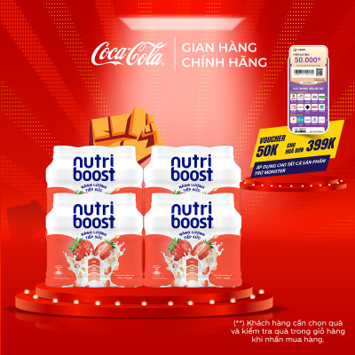 Lốc 24 Chai Thực phẩm bổ sung Nước uống sữa trái cây Nutriboost Energyze Blend 297ml/Chai Coca-Cola Official Store_TK