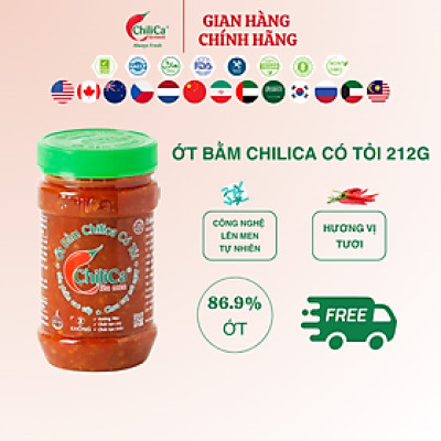 Ớt Bằm Chilica Có Tỏi 212g