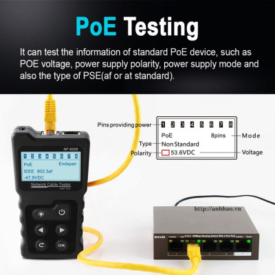 Máy test mạng, dò dây, test POE Noyafa NF-8209 - Hàng nhập khẩu  chính hãng 