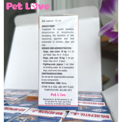 Bio Hepatol B12 mát gan, giải độc, kích thích thèm ăn cho thú cưng