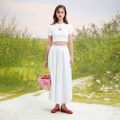 DOTTIE - Áo thun babytee Cherry - Trắng - T0858