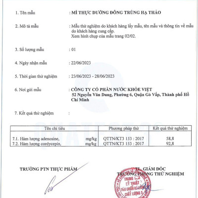 Mì thực dưỡng ăn liền Đông trùng hạ thảo Healwa (1 hộp x 3 gói x 75g) thơm ngon bổ dưỡng chay mặn đều dùng đượ