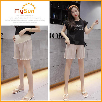 Quần đùi sooc short ngắn cho bà bầu 0 - 9 tháng vải lụa mềm mặc ở nhà đẹp chính hãng MySun