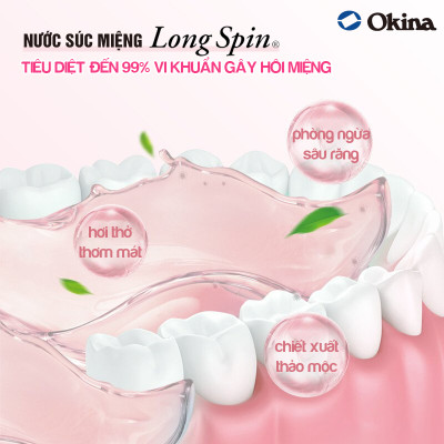 Nước súc miệng bỏ túi OKINA dòng LONG SPIN X Nhật Bản hương Bạc Hà – Hộp 42 hũ x 14ml