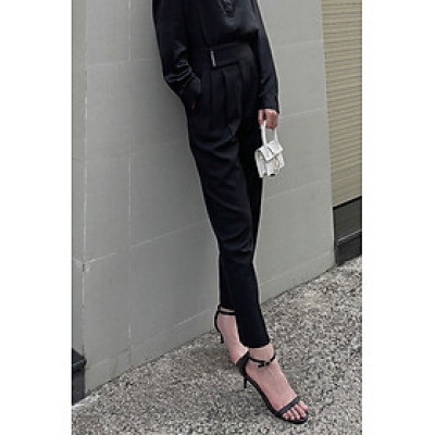 Quần baggy bảng lưng to đen