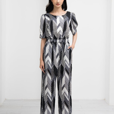 Jumpsuit Chiffon Ống Rộng Lưng Thun Maxivic, La Mộc - LM72110