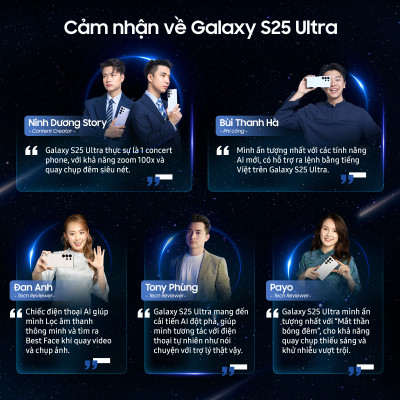 Điện thoại Samsung Galaxy S25 Ultra (12GB/256GB), Điện thoại AI, Tìm kiếm thông minh, Video camera đêm Nightography, S Pen đa nhiệm - Đã kích hoạt bảo hành điện tử - Hàng Chính Hãng
