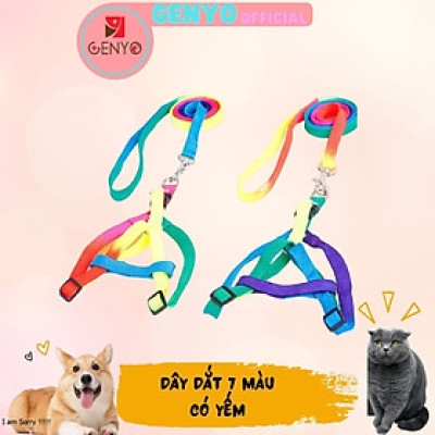 Dây dắt bảy màu dễ thương cho chó mèo 1-3kg (màu ngẫu nhiên)