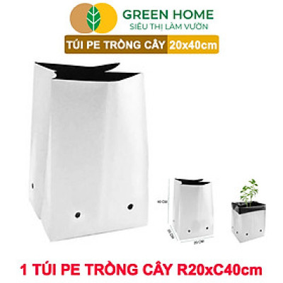 10 Túi Trồng Cây GreenHome, PE 2 Lớp, 20x40CM, Chống UV, Tiện Lợi, Độ Bền 1,5 Năm, Trồng Rau, Hoa
