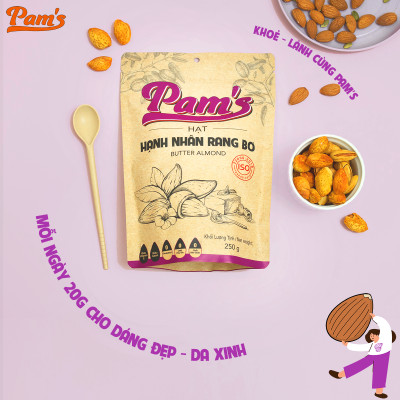 COMBO Chăm Sóc Tim Mạch - Hạt Óc Chó Chile (500g) + Hạnh Nhân Rang Bơ(500g) + Hạt Dẻ Cười(180g) Pam