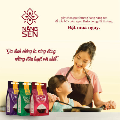 Gạo thơm thượng hạng - Nàng Sen Yêu Thương 4kg - Ngon thơm dẻo nhiều