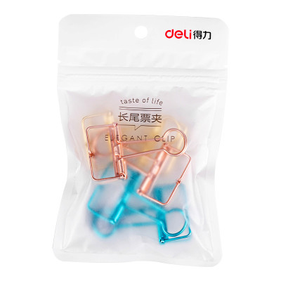 Kẹp bướm nhiều màu DELI - Kẹp tài liệu văn phòng - Mạ vàng hồng -6 chiếc và 8 chiếc hộp 78206/78207