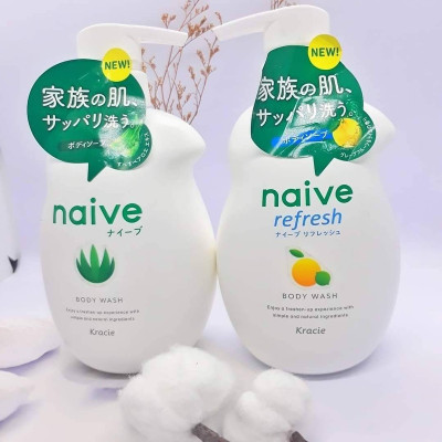 Sữa Tắm Hương Bưởi Thư Giãn Kracie Naive Body Wash (Refresh) - Chai 530ML