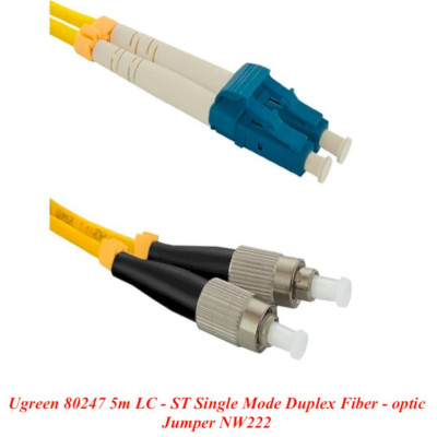 Ugreen UG80247NW222TK 5M LC-ST Màu vàng Cáp nhảy quang Single mode Duplex Fiber - HÀNG CHÍNH HÃNG
