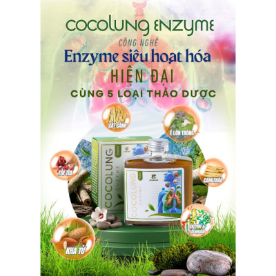 Nước uống Cocolung Enzyme - Xoa dịu cơn ho, bảo vệ đường hô hấp - Chai 250ml