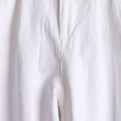 Quần dài suông linen thô cao cấp đũng ngắn lưng thun