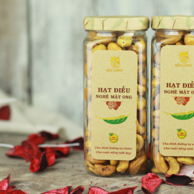 Combo Hạt Điều Nghệ Mật Ong Hải Long (250g) + Mứt Xoài Sấy Dẻo Hải Long (120g)